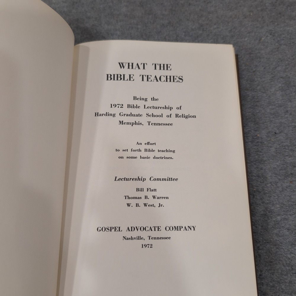What The Bible Teaches 1972 Harding Graduate School of Religion Lectureship Book - Picture 3 of 7